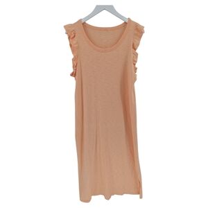 Universal Thread 100% Cotton Peach Ruffle Sleeve Maxi Dress Size Large